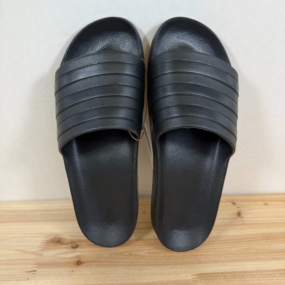 ADIDAS Adilette Cloudfoam Aqua Slides Mens 11 Triple Core Black (F35550) Shower - Picture 8 of 10